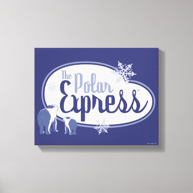 Toile L'Express polaire | Ours polaires Retro Graphisme (Recto)