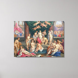 Toile L'histoire de Cupidon et de Psyché (huile sur pann