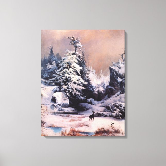 Toile L'hiver dans les Rocheuses (par Thomas Moran) (Recto)