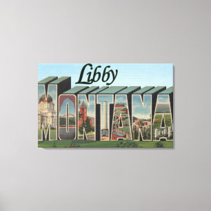 Toile Libby, lettre ScenesLibby, la TA de MontanaLarge