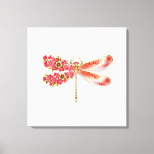 Toile libellule de fleurs avec sakura de bijoux