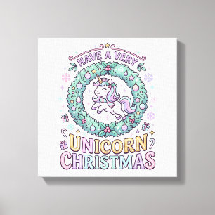 Toile Licorne Avoir un très Licorne Noël Gras Typogra