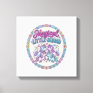 Toile Licorne Magical Little Squad Prêt pour le POD Vête