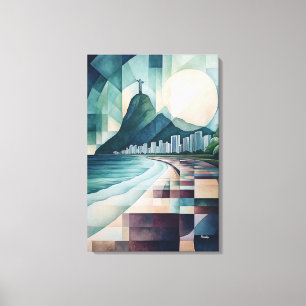 Toile Ligne aérienne géométrique Abstraite de Rio de Jan