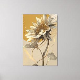 Toile Ligne artistique minimaliste neutre Tournesol