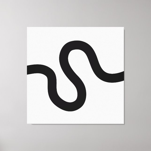 Toile Ligne courbe 02 - Noir sur blanc (Recto)