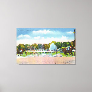 Toile Ligne d'arrivée de voie de course de Saratoga vue