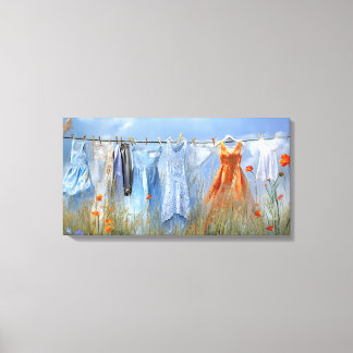 Toile Ligne De Vêtements En Fleur