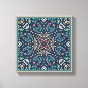 Toile Ligne Feuille bleue Art Abstrait Décor mur origina