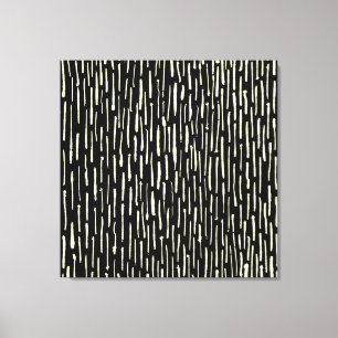 Toile Lignes d'encre - Crème sur noir