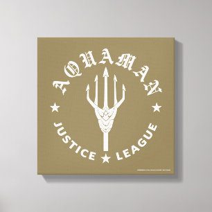 Toile Ligue de Justice   Aquaman Retro Trident Emblem