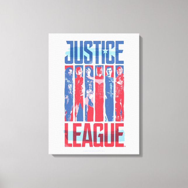 Toile Ligue de Justice | Blue & Red Group Pop Art (Recto)