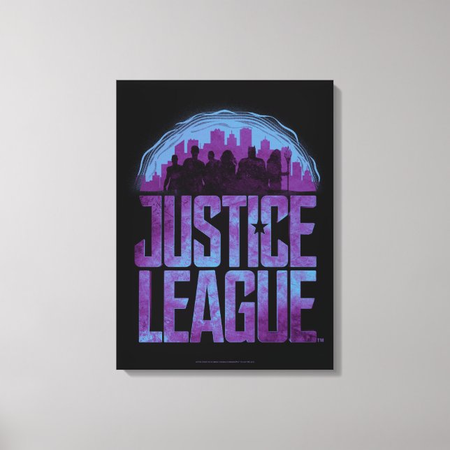 Toile Ligue de Justice | Justice League City Silhouette (Recto)