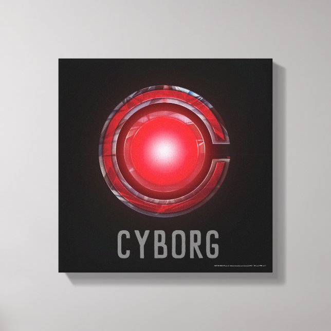 Toile Ligue de Justice | Symbole Cyborg brillant (Recto)