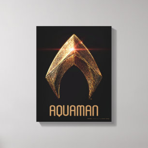 Toile Ligue de Justice   Symbole d'aquaman métallique