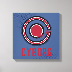 Toile Ligue de Justice   Symbole de cyborg brosse et dem