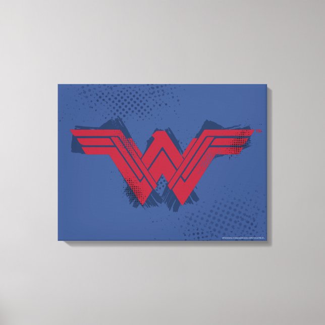 Toile Ligue de Justice | Symbole de femme Wonder brossé (Recto)