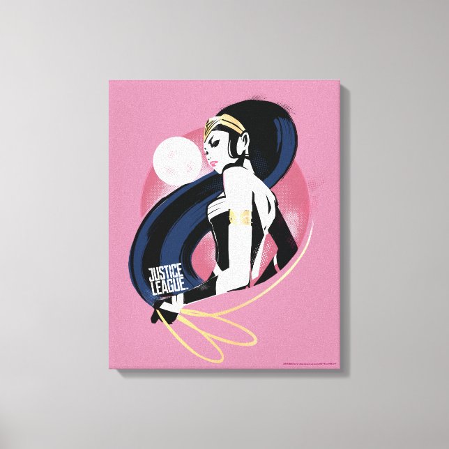 Toile Ligue de Justice | Wonder Woman Profil Pop Art (Recto)