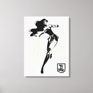 Toile Ligue de Justice   Wonder Woman with Lasso Pop Art