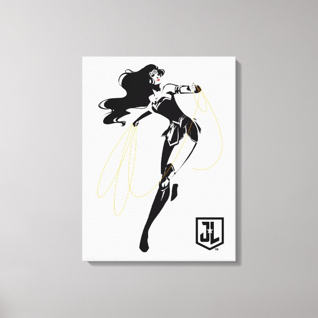 Toile Ligue de Justice | Wonder Woman with Lasso Pop Art (Recto)