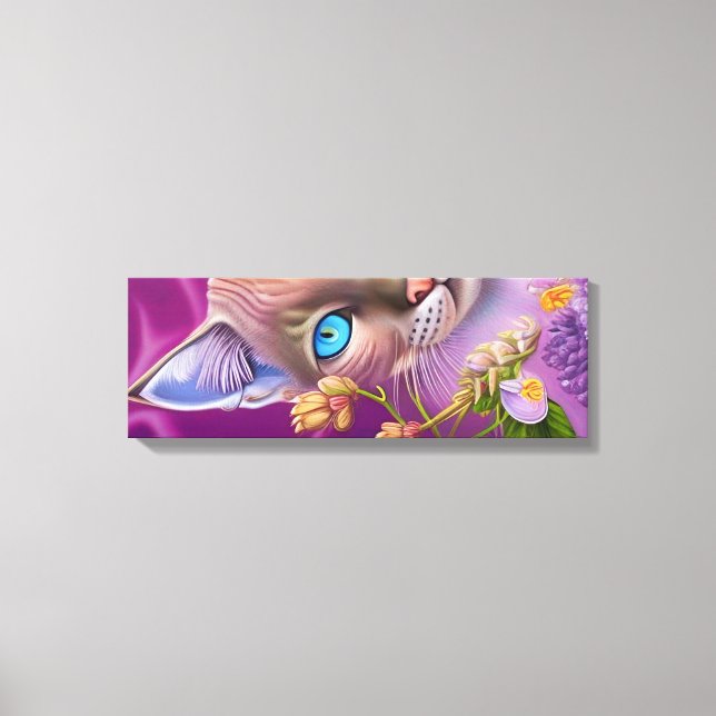 Toile Lilac Lynx pointe Chat siamois dans le violet (Recto)