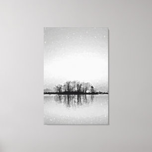 Toile L'île couverte d'arbres