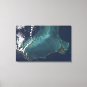 Toile L'île longue et étroite d'Eleuthra aux Bahamas