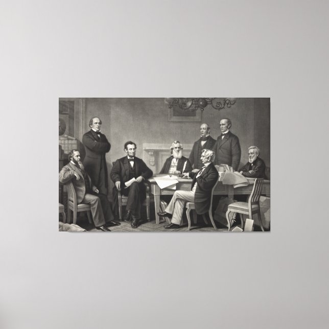 Toile Lincoln Lecture de la proclamation d'émancipation (Recto)
