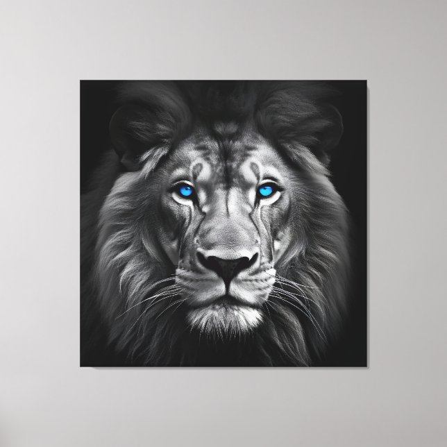 Toile Lion aux yeux bleus (Recto)