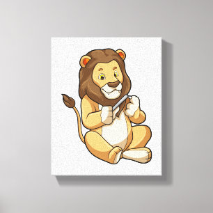 Toile Lion avec flèches à ongles