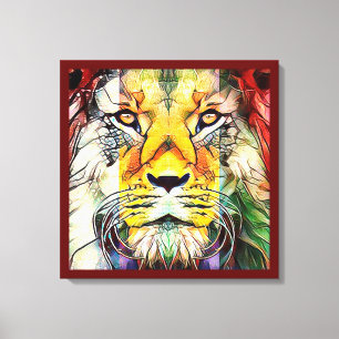 Toile Lion coloré spectaculaire Creative Wildlife Pop Ar