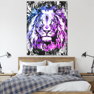 Toile Lion colorée Imprimer Impression Big Lion