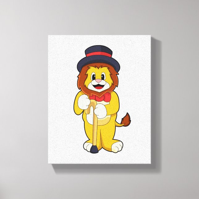 Toile Lion comme Gentleman avec Casquette (Recto)