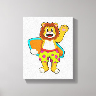 Toile Lion comme surfer avec Surfer