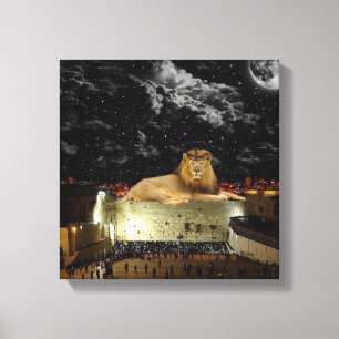 Toile Lion De Juda Sur Le Mur Occidental