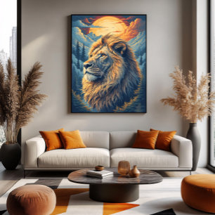 Toile Lion de montagne doré