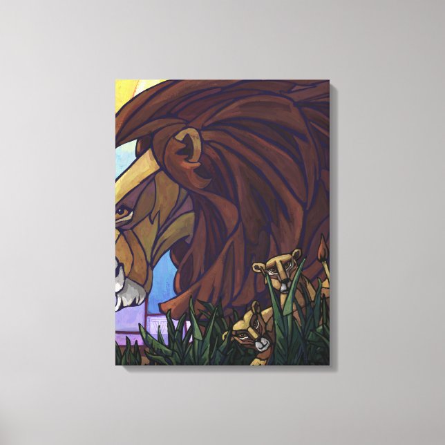 Toile Lion et petits (Recto)