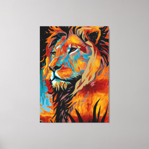 Toile Lion majestueux protégeant les forêts