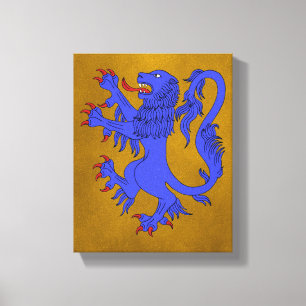 Toile Lion Rampant Azure