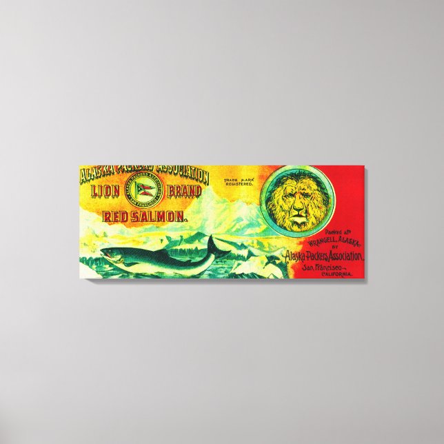 Toile Lion Saumon Can LabelWrangell, AK (Recto)