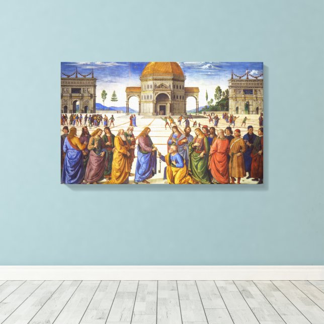 Toile Livraison des clés | Pietro Perugino | (Insitu (Plancher de Bois))