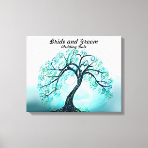Toile Livre d'invité mariage Alternative Blue Tree of Li