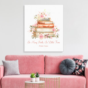 Toile Livres de citations personnalisées et roses roses