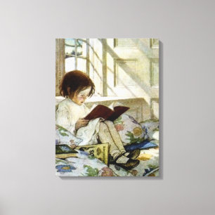 Toile "Livres en hiver" par Jessie Willcox Smith
