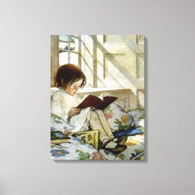 Toile "Livres en hiver" par Jessie Willcox Smith (Recto)