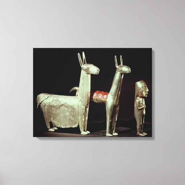 Toile Llama, alpaga et femme (Recto)