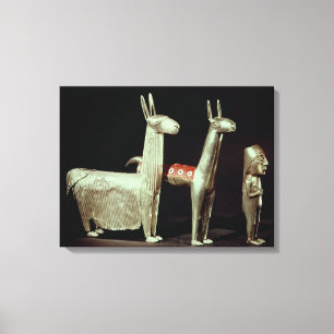 Toile Llama, alpaga et femme