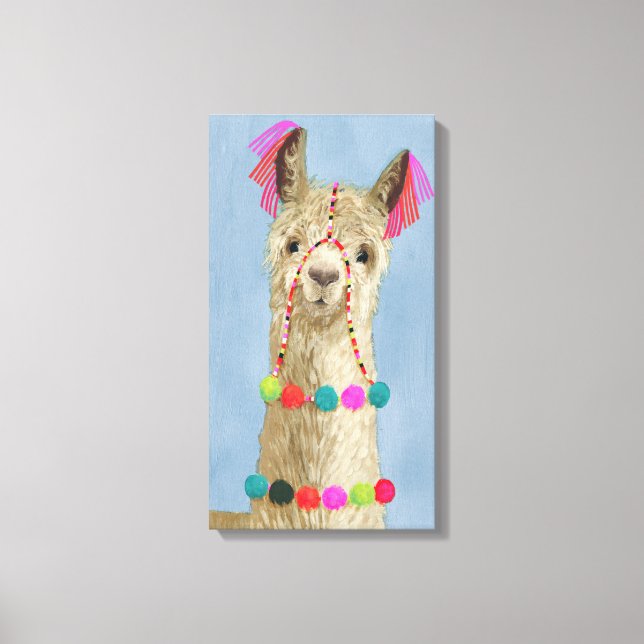 Toile Llama ornée - Beige (Recto)