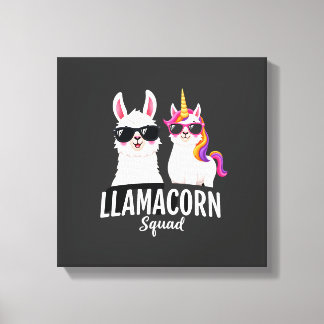 Toile Llamacorn Squad Drôle de Licorne Llama Squad Noël