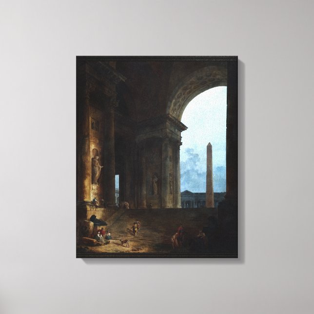 Toile L'Obélisque par Hubert Robert (Recto)